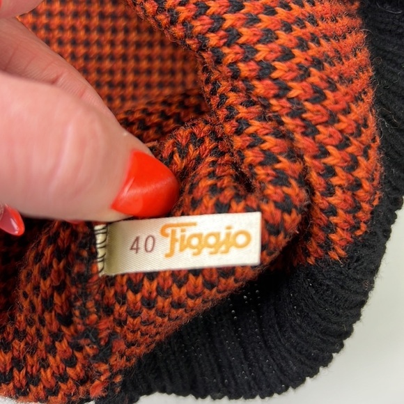 Vintage Figgjo Black Patterned Wool Sweater Made  in Norway - Picture 2 of 8